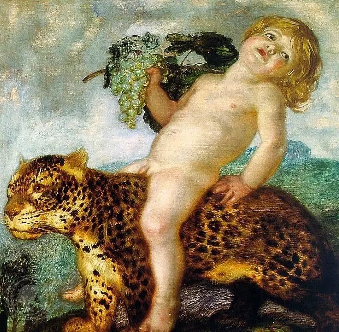 Bacchus the Child Riding a Panther - Franz Von Stuck
