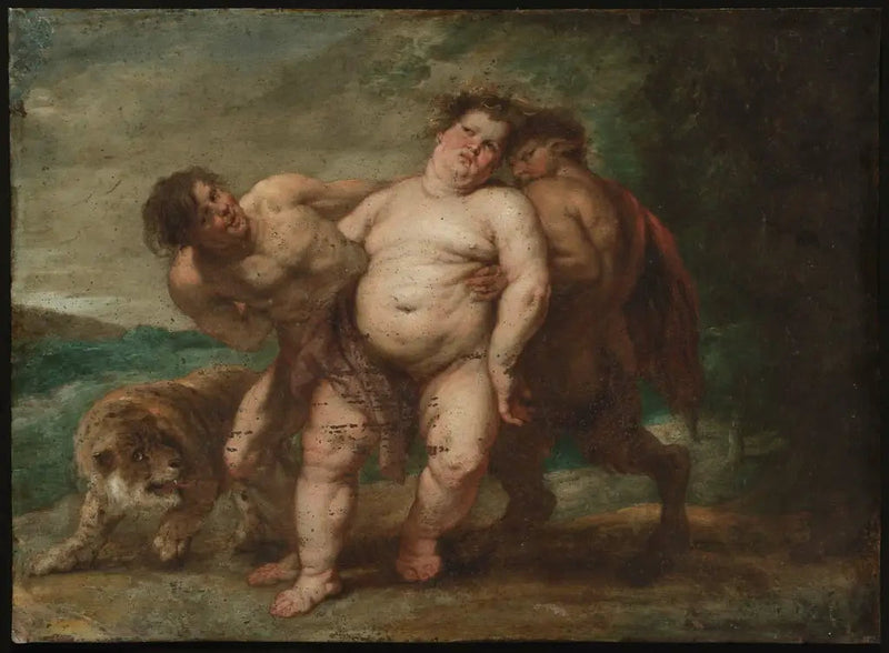 Drunken Bacchus with Faun and Satyr - Peter Paul Rubens