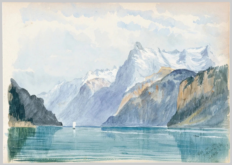 Bay of Uri, Brunnen (Swiss sketchbook 1870) - John Singer Sargent