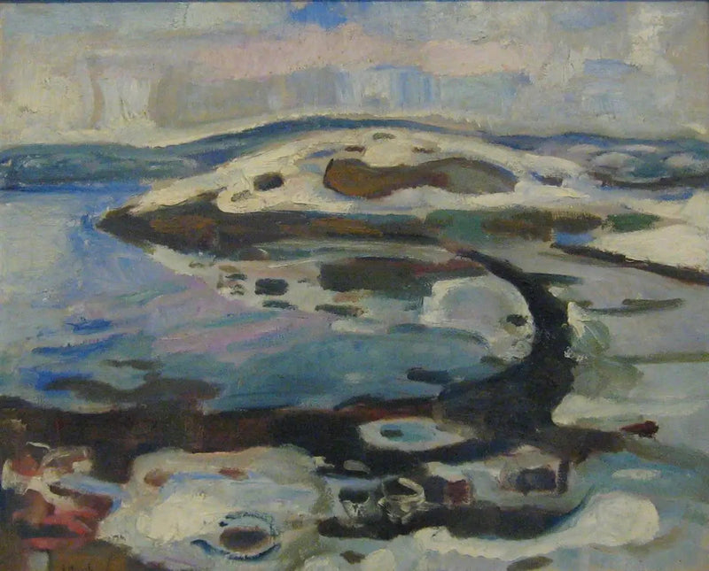 Bay near the fjord in winter - Edvard Munch