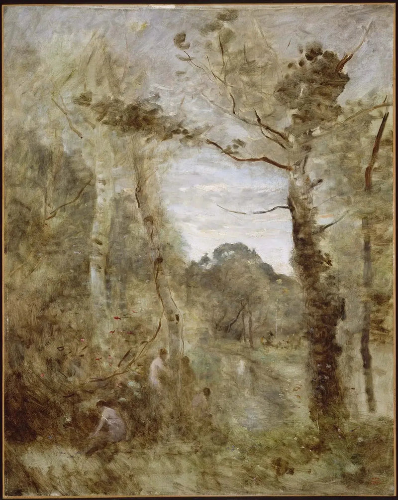Bathers in a Clearing - Jean-Baptiste Camille Corot