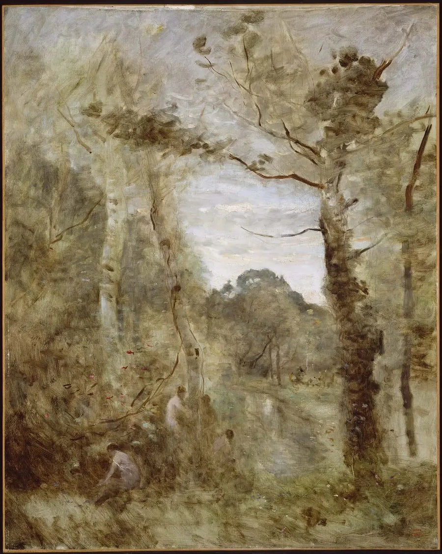 Bathers in a Clearing - Jean-Baptiste Camille Corot