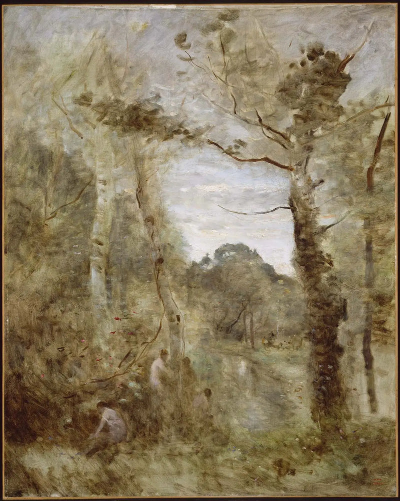 Bathers in a Clearing - Jean-Baptiste Camille Corot
