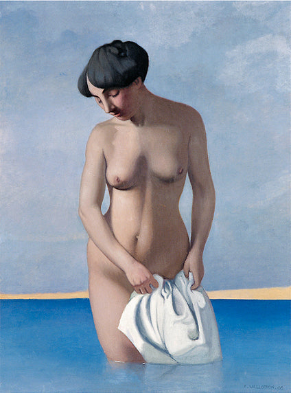 Face Bathing Woman, gray background - Félix Vallotton