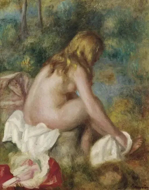 Bather, Nude Sitting - Pierre-Auguste Renoir