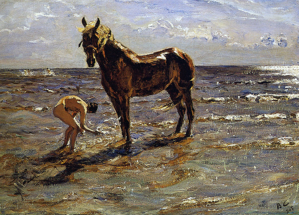 Bathing a horse - Valentin Serov