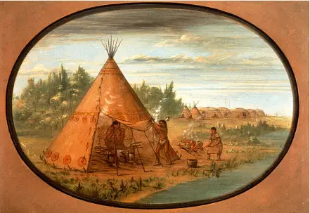 Steam Bath - Minatarree - George Catlin