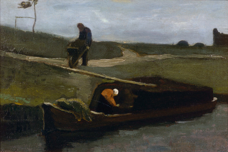 Peat boat with two figures - Vincent van Gogh