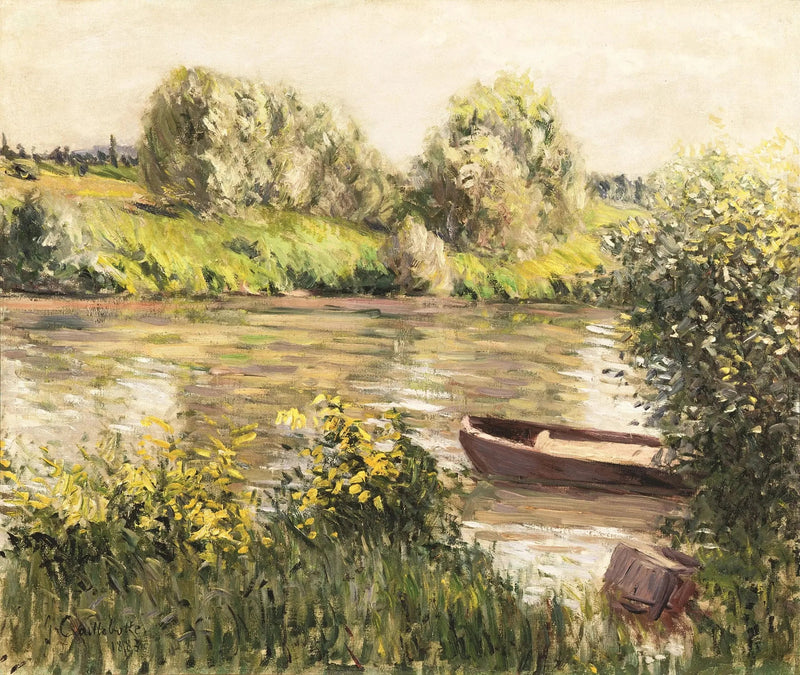 Boat near the shore, autumn effect - Gustave Caillebotte