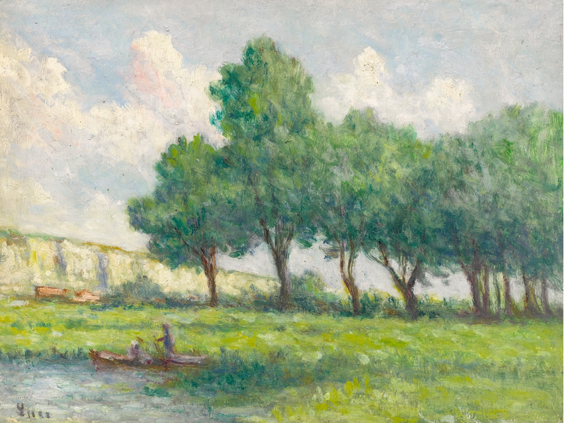 Boat near Rolleboise - Maximilien Luce