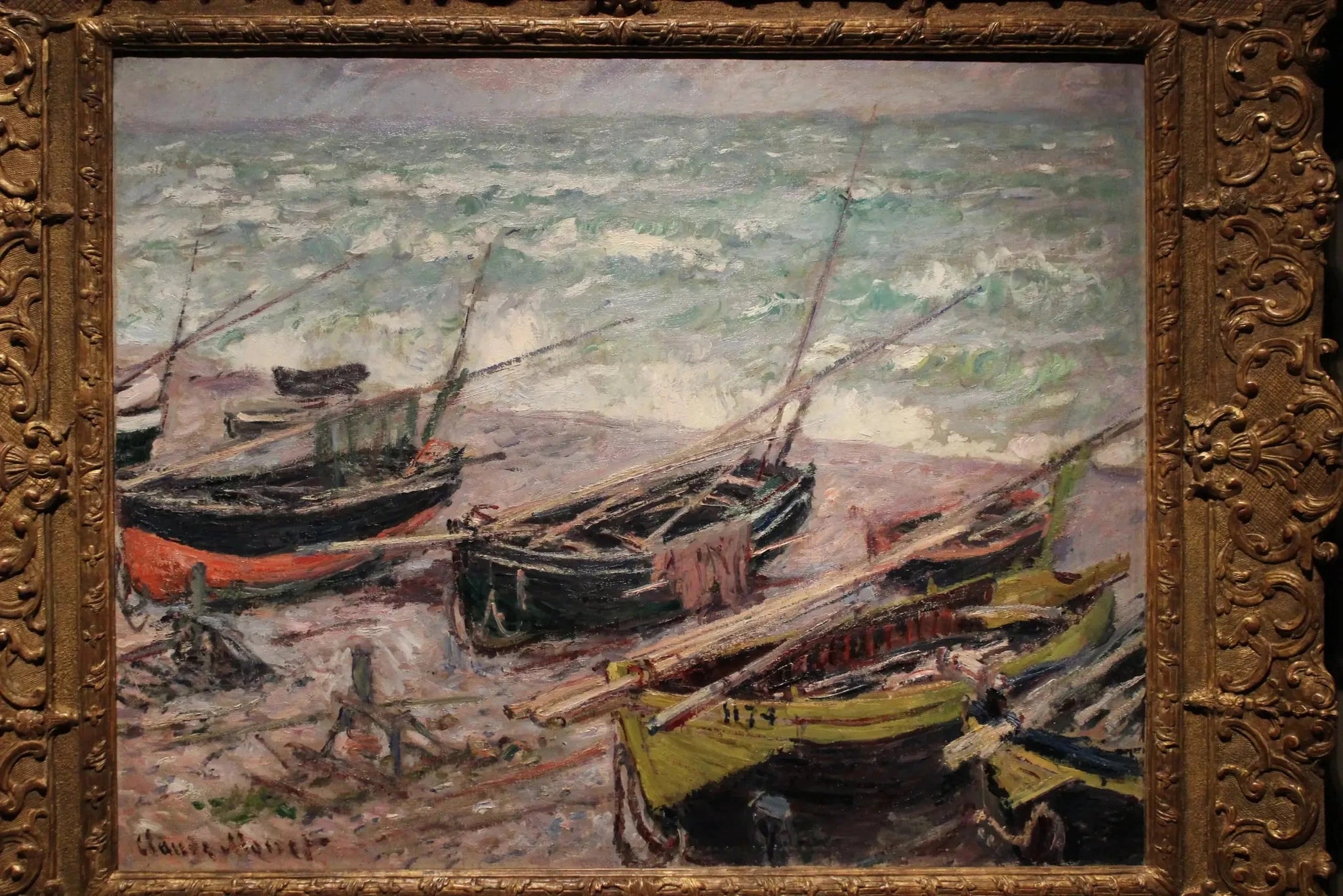 Barques de pêche à Étretat W1028 par Claude Monet, Seattle Art Museum