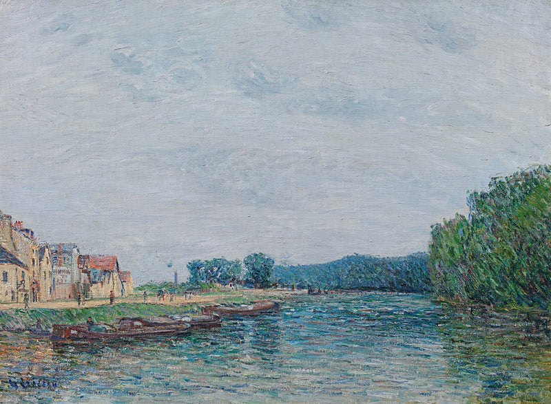 Boats, Quai du Pothuis in Pontoise - Gustave Loiseau