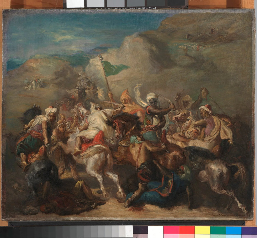 Battle of Arab Cavalry Around a Banner - Théodore Chassériau