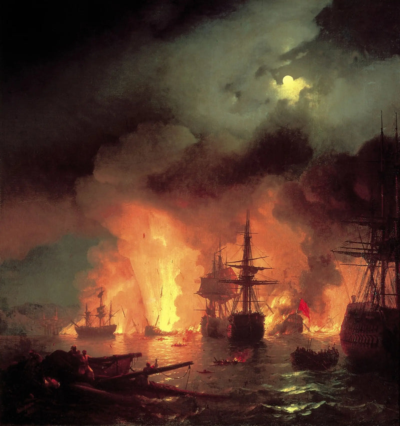 Battle of Tchesmé - Ivan Aivazovsky