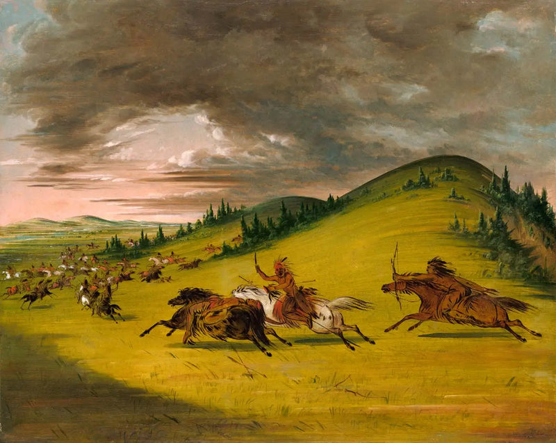 Battle between Sioux and Sac and Fox - George Catlin
