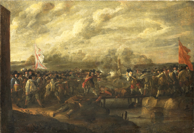 Bataille d'infanterie sur un pont - Nicolaas van Eyck