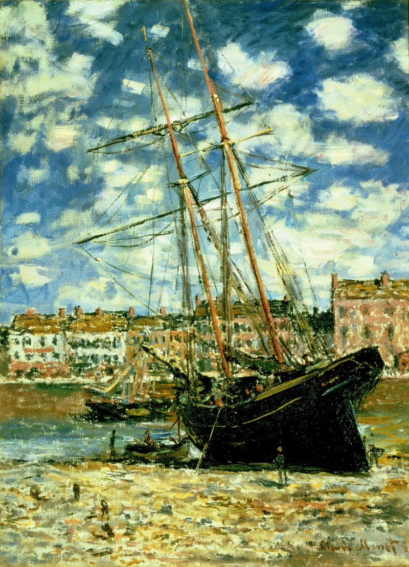 Boat Lying at Low Tide - Claude Monet