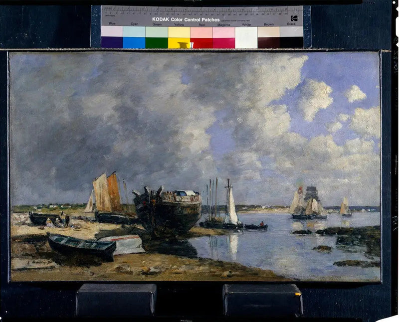 Boats at Anchor and at the Bridgehead - Eugène Boudin
