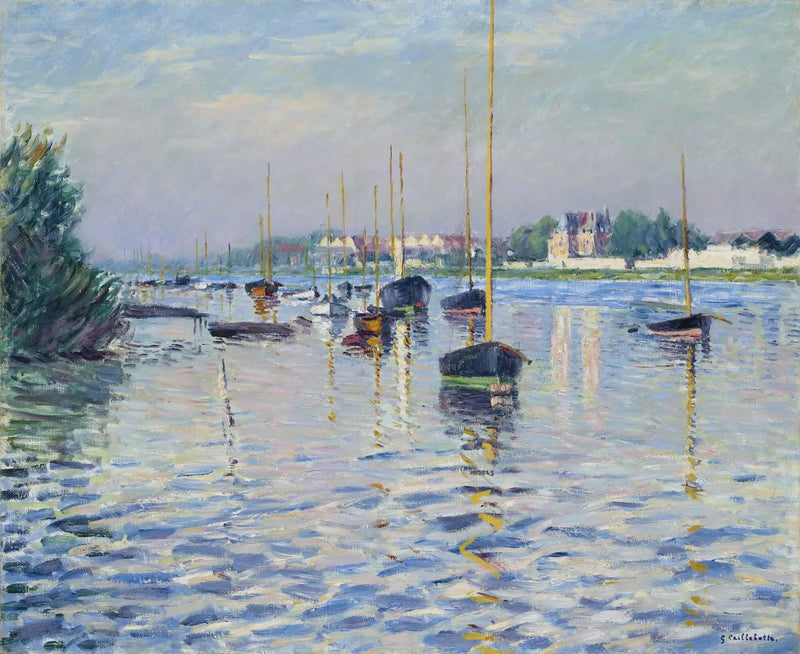 Boats at Anchor on the Seine in Argenteuil - Gustave Caillebotte