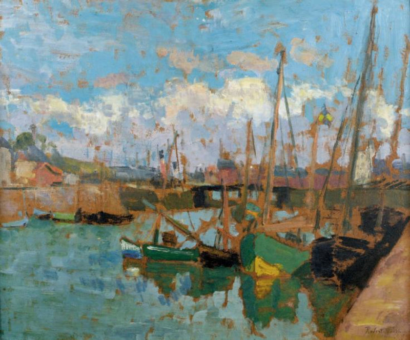 Boats at the port - Robert Antoine Pinchon