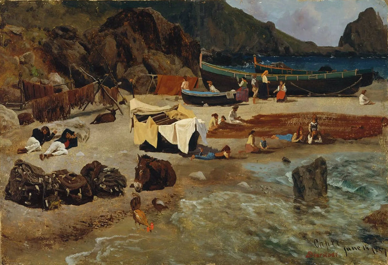 Fishing Boats at Capri - Albert Bierstadt