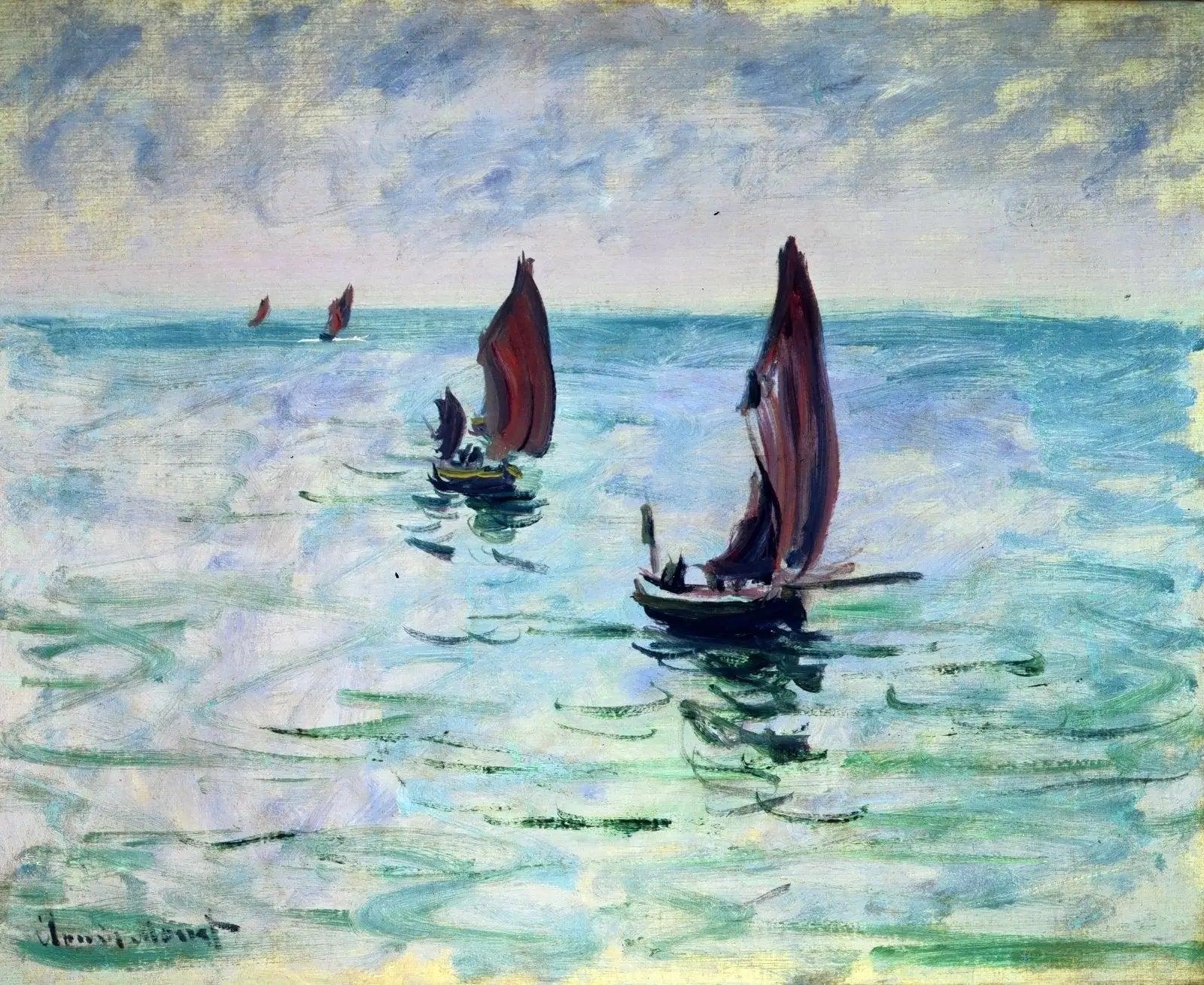 Bateaux de pêche - Claude Monet image 1 tableau peint à l’huile sur toile
