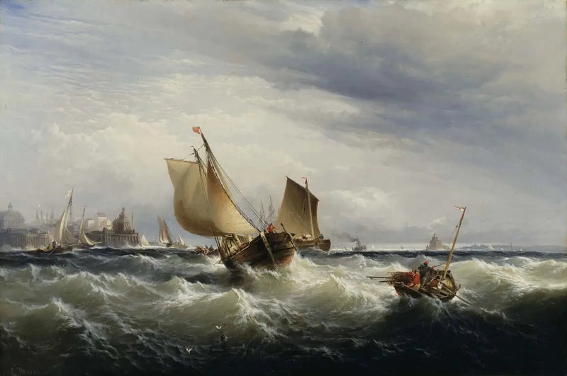 Fishing boats approaching the wind - Edward Moran