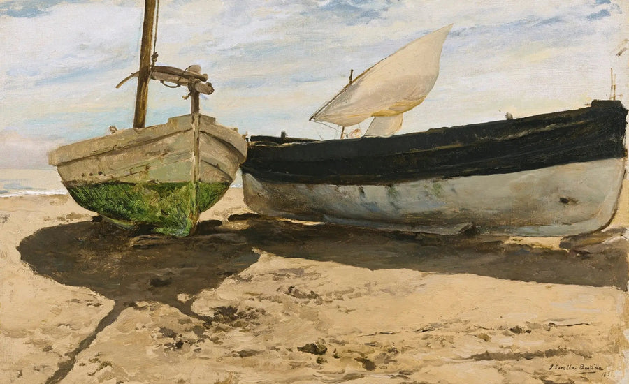 Fishing Boats on the Beach, Valencia - Joaquín Sorolla