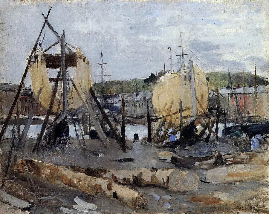 Bateaux en construction - Berthe Morisot image 1 reproduction d’œuvre d’art à l’huile