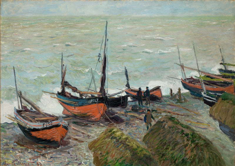 Fishing boats in Étretat W823 - Claude Monet