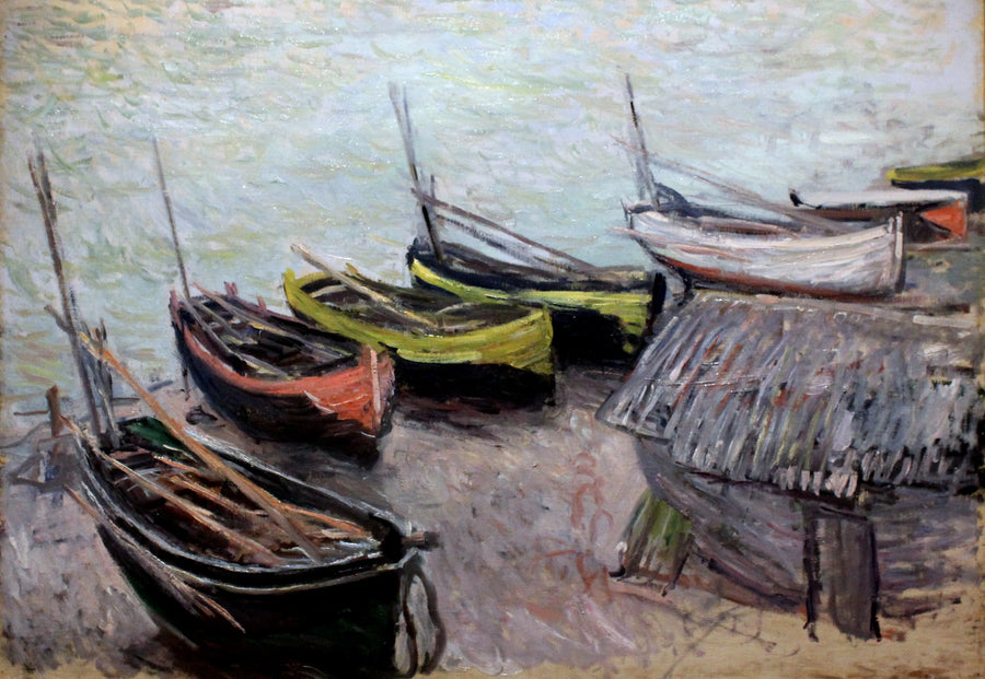 Boats on the Beach at Étretat - Claude Monet