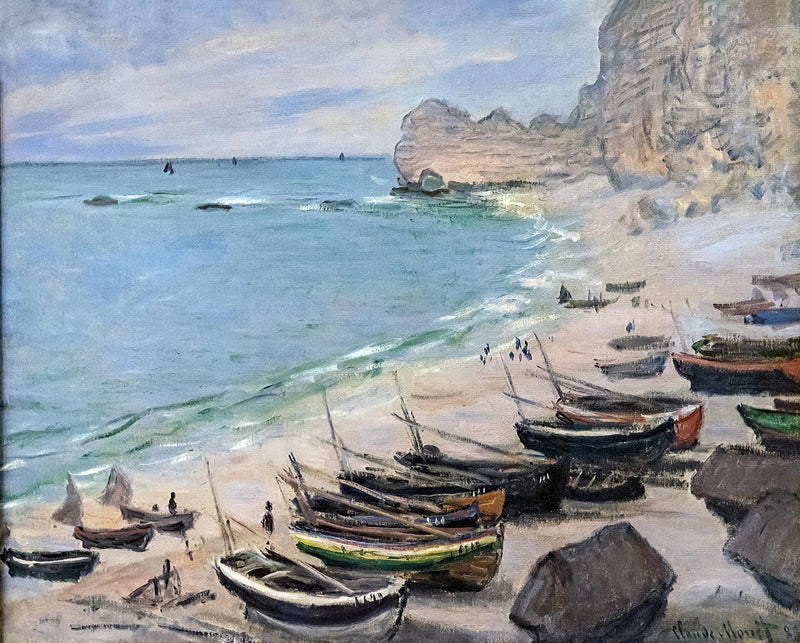 Boats on the beach in Étretat W829 - Claude Monet