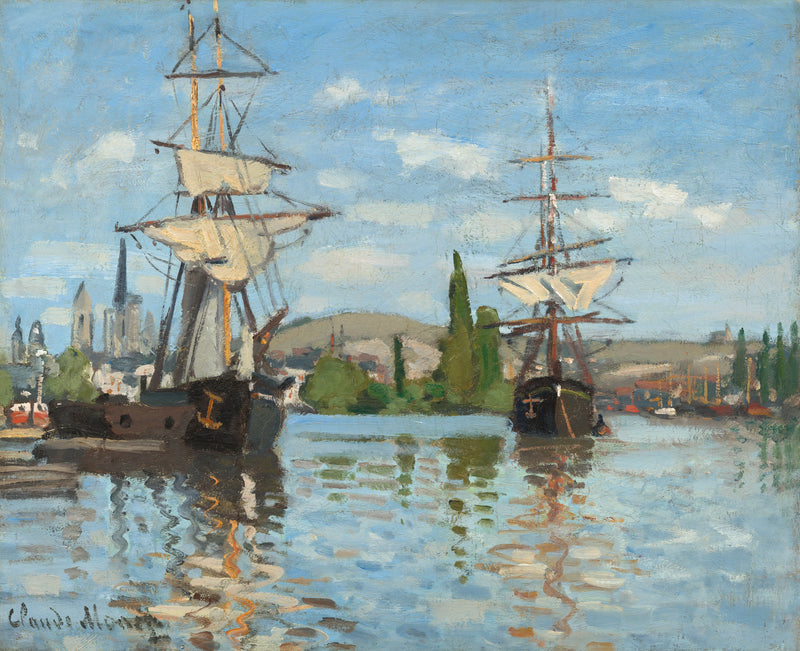 Ships on the Seine at Rouen W210 - Claude Monet