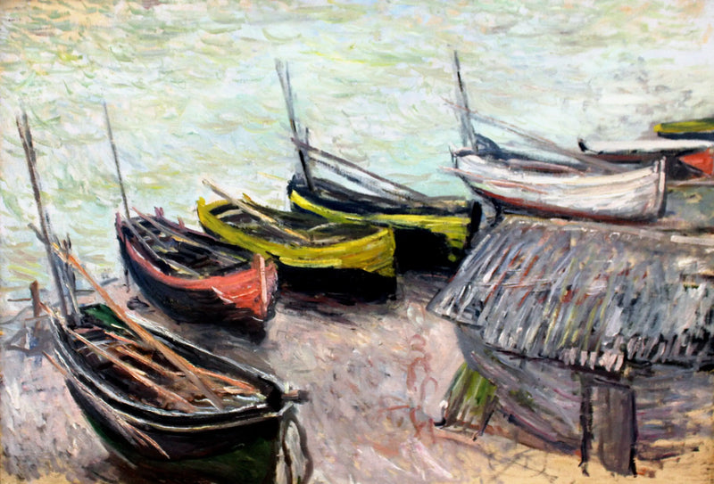 Boats on the Beach at Étretat - Claude Monet