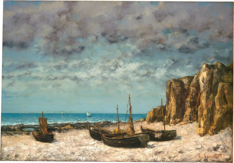 Boats on a Beach, Étretat - Gustave Courbet