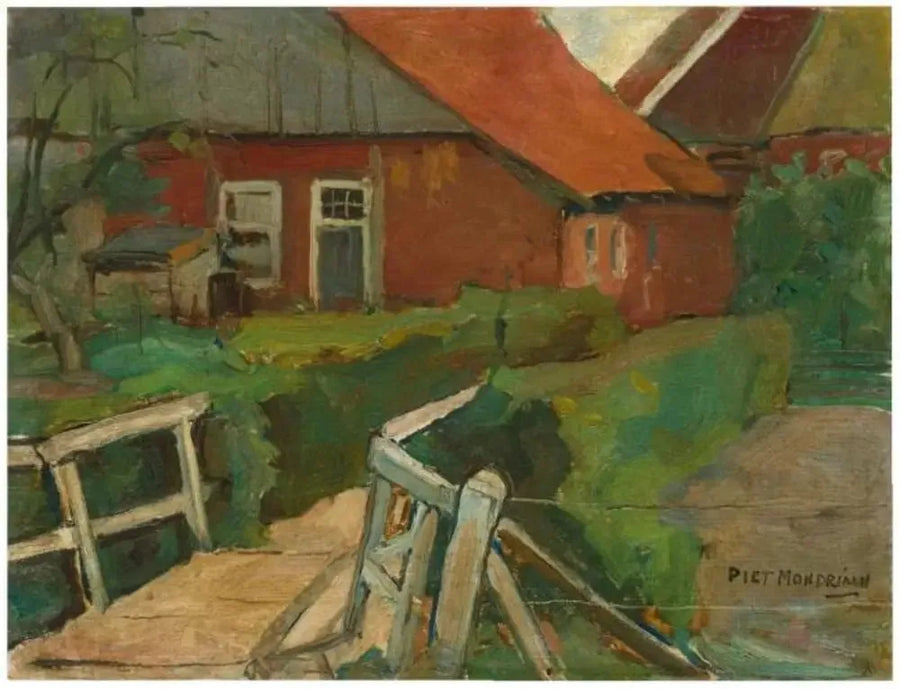 Agricultural Buildings with Bridge - Piet Mondrian
