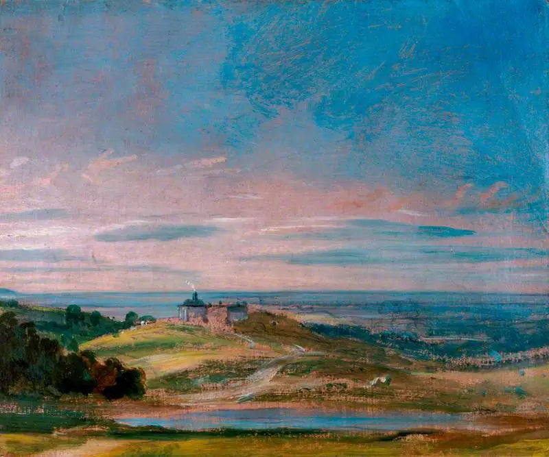 Buildings on a sloping land near Hampstead - John Constable