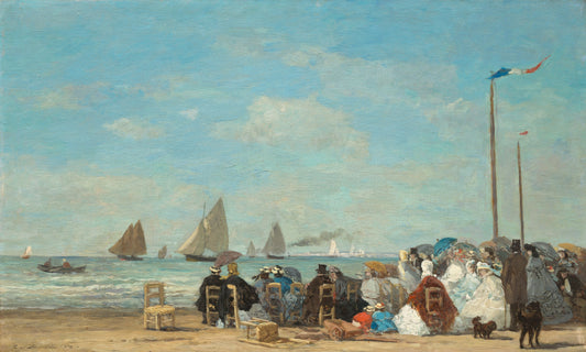 🏖️ Beach scene at Trouville – Eugène Boudin (1863)