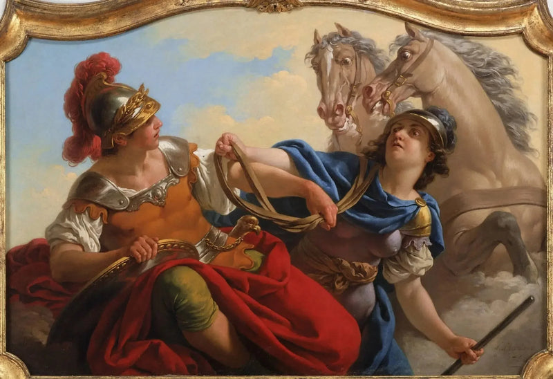 Bellone présentant les rênes de ses chevaux à Mars - Louis Jean François Lagrenée