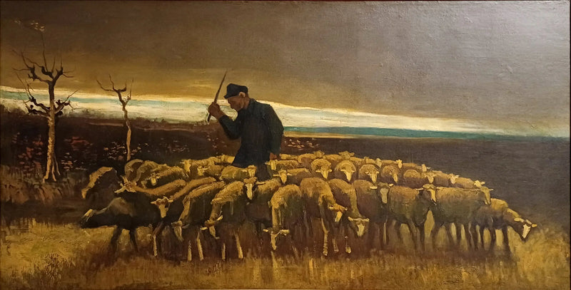 Shepherd with a Flock of Sheep - Vincent van Gogh