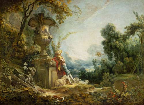 Shepherd Watching His Sheep - François Boucher