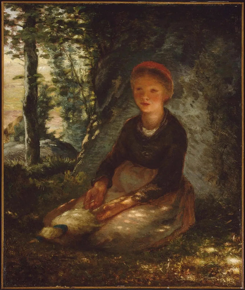 Seated Shepherdess in the Shade - Jean-François Millet