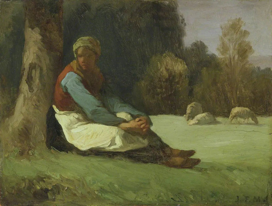 Seated Shepherdess - Jean-François Millet