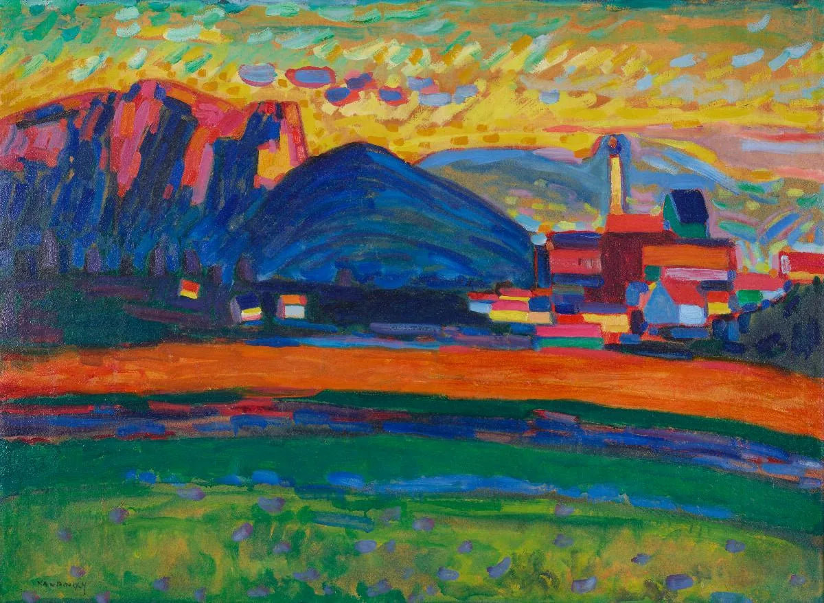 Berglandschaft mit Dorf I - Vassily Kandinsky image 1 reproduction d’œuvre d’art à l’huile