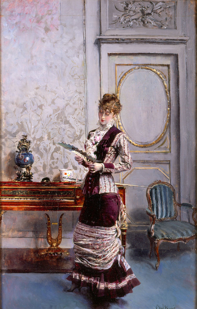 Berthe admiring a fan - Giovanni Boldini