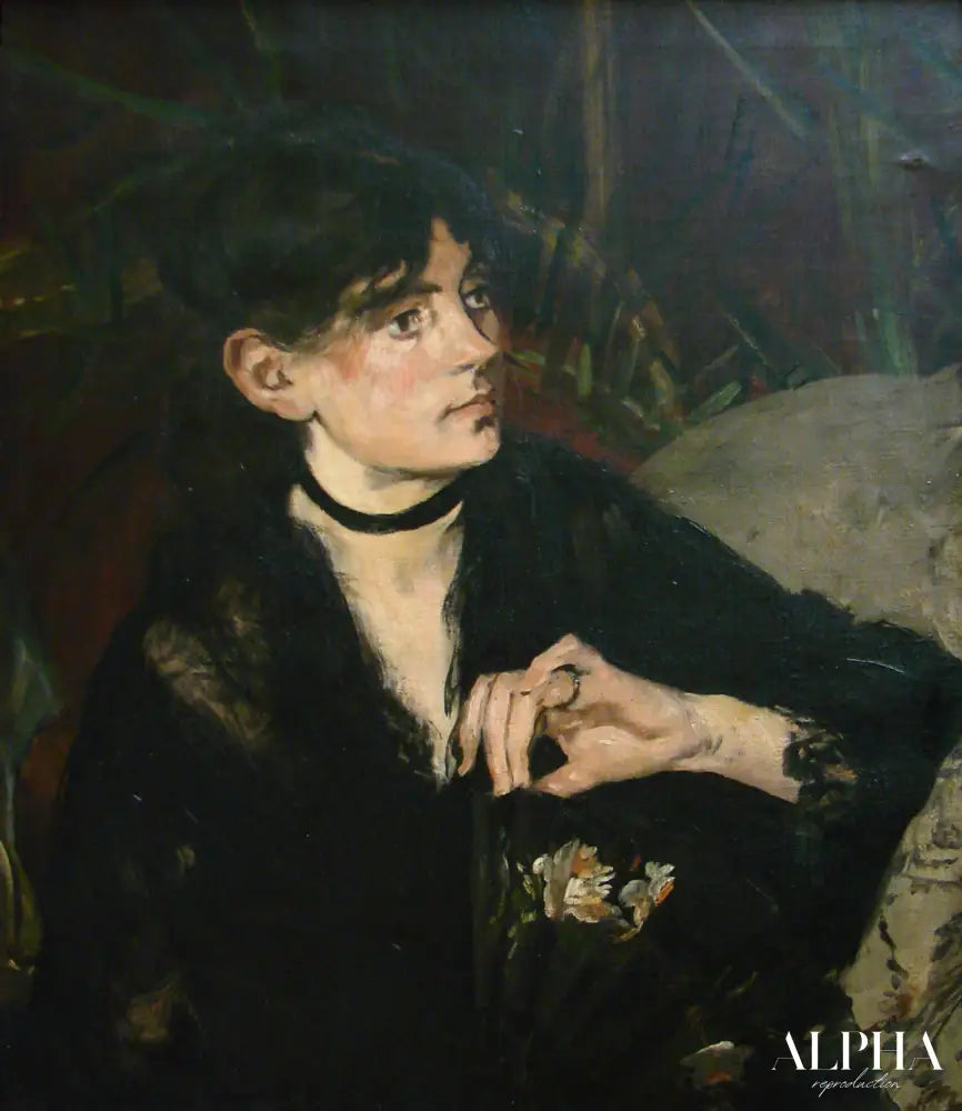 Berthe Morisot à l'éventail - Edouard Manet - Reproductions de tableaux et peintures haut de gamme