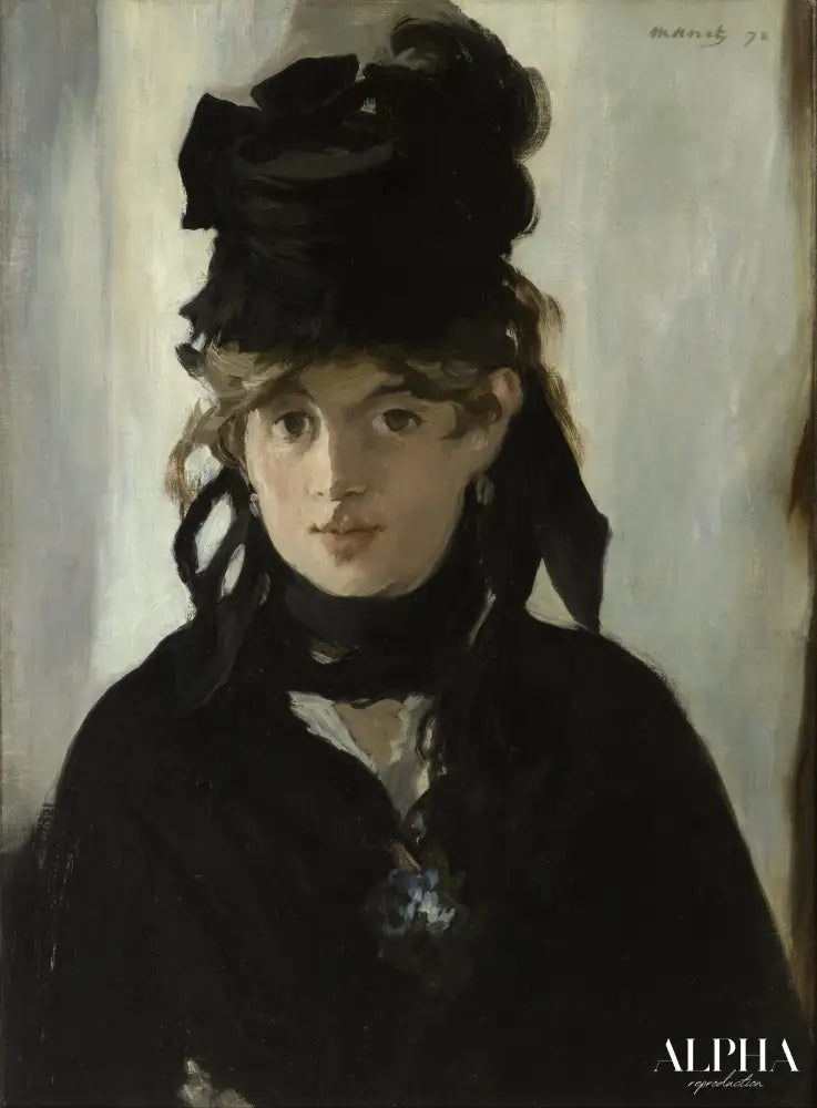 Berthe Morisot au bouquet de violettes - Edouard Manet - Reproductions de tableaux et peintures haut de gamme