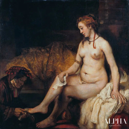 Bethsabée au bain tenant la lettre de David - Rembrandt van Rijn - Reproductions de tableaux et peintures haut de gamme