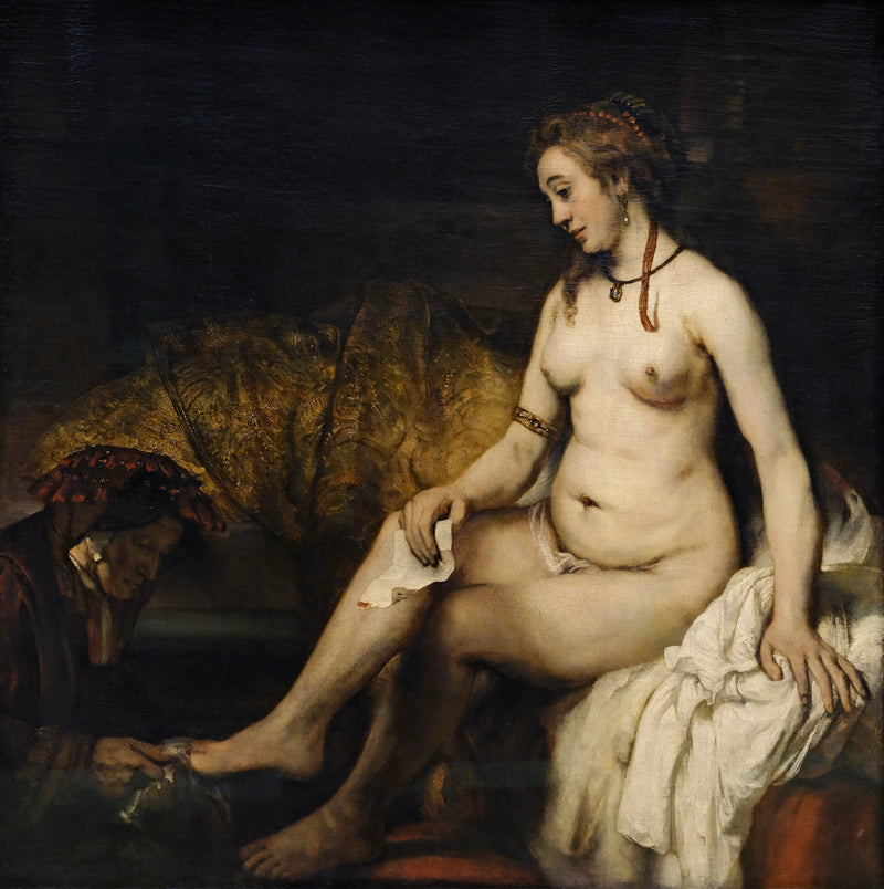 Bathsheba at Her Bath receiving David's Letter - Rembrandt
