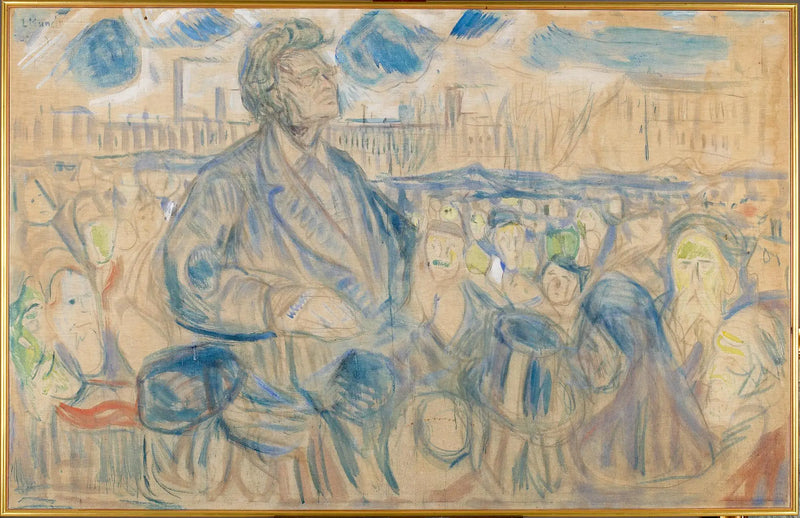 Bjørnstjerne Bjørnson Addressing the People - Edvard Munch